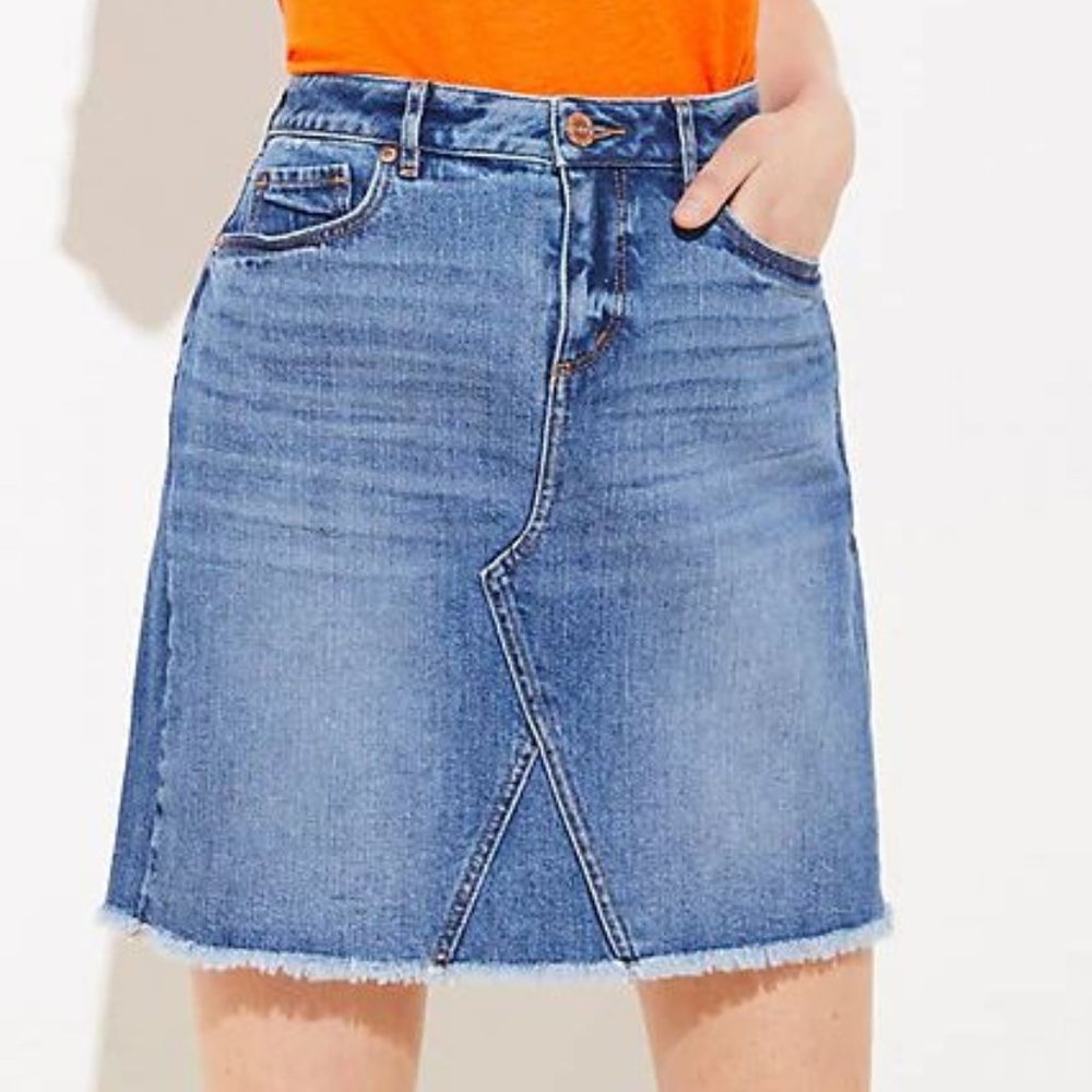 Frayed Denim Skirt